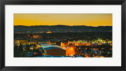 Framed Los Angeles, California Lit Up at Night Print