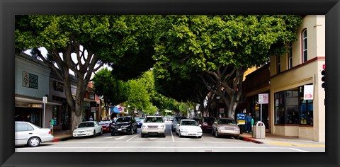 Framed Cars on the road in Downtown San Luis Obispo, San Luis Obispo County, California, USA Print