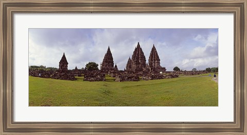 Framed 9th century Hindu temple Prambanan on Java Island, Indonesia Print