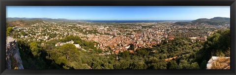 Framed High angle view of a town, Hyeres-les-palmiers, Cote D&#39;Azur, Provence-Alpes-Cote D&#39;Azur, France Print