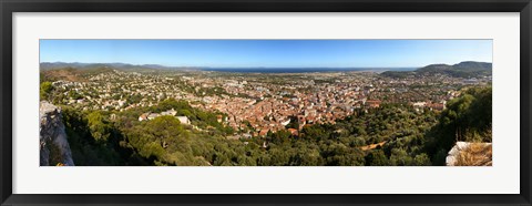 Framed High angle view of a town, Hyeres-les-palmiers, Cote D&#39;Azur, Provence-Alpes-Cote D&#39;Azur, France Print