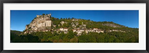 Framed Low angle view of a town on a hill, Rocamadour, Canyon De l&#39;Alzou, Lot, Midi-Pyrenees, France Print