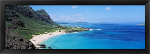 Framed High angle view of a coast, Makapuu, Oahu, Hawaii, USA Print