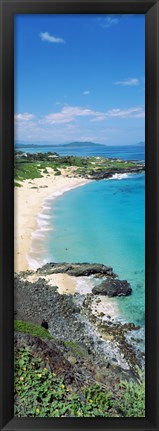 Framed High angle view of a beach, Makapuu, Oahu, Hawaii, USA Print