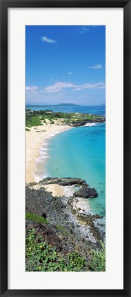 Framed High angle view of a beach, Makapuu, Oahu, Hawaii, USA Print