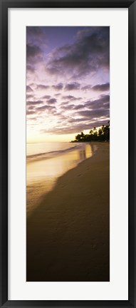 Framed Beach at sunset, Lanikai Beach, Oahu, Hawaii, USA Print