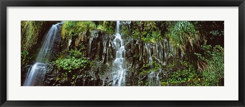 Framed Waterfall in a forest, Hawaii, USA Print