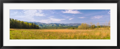 Framed Field with a mountain range in the background, Cades Cove, Great Smoky Mountains National Park, Blount County, Tennessee, USA Print