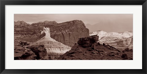 Framed Capitol Reef National Park, Utah (black &amp; white) Print