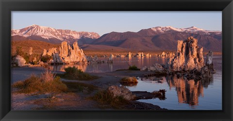 Framed Tufa formations at Mono Lake, Mono County, California Print