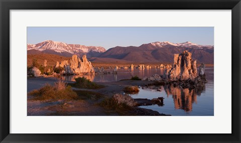 Framed Tufa formations at Mono Lake, Mono County, California Print