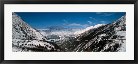 Framed Snowcapped mountains and Forests, Switzerland Print