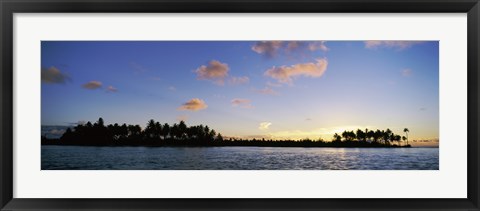 Framed Motus at Sunset, Bora Bora, Society Islands, French Polynesia Print