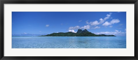 Framed Bora Bora from Motu Iti, Society Islands, French Polynesia Print