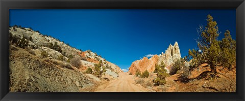 Framed Cottonwood Canyon Road passing through Grand Staircase-Escalante National Monument, Utah, USA Print