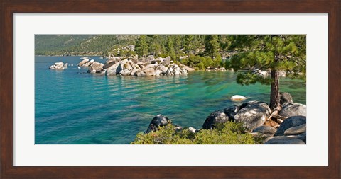 Framed Boulders at Sand Harbor, Lake Tahoe, Nevada, USA Print