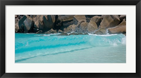 Framed Wave at Petite Anse, La Digue, Seychelles Print