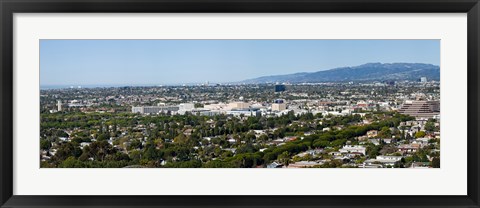 Framed High angle view of a city, Culver City, West Los Angeles, Santa Monica Mountains, Los Angeles County, California, USA Print