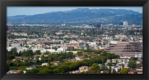 Framed High angle view of a city, Culver City, Santa Monica Mountains, Los Angeles County, California, USA Print