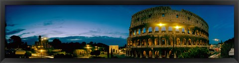 Framed Amphitheater at dusk, Coliseum, Rome, Lazio, Italy Print