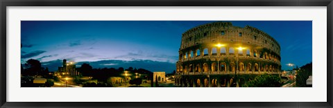 Framed Amphitheater at dusk, Coliseum, Rome, Lazio, Italy Print