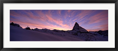 Framed Mt Matterhorn at sunset, Riffelberg, Zermatt, Valais Canton, Switzerland Print