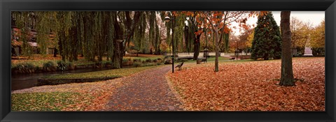 Framed Park at banks of the Avon River, Christchurch, South Island, New Zealand Print