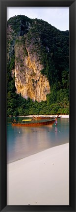 Framed Longtail boat in Ton Sai Bay, Phi Phi Don, Thailand Print