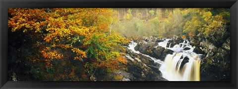 Framed Waterfall in autumn, Rogie Falls, Black Water, Garve, Ross-Shire, Scotland Print