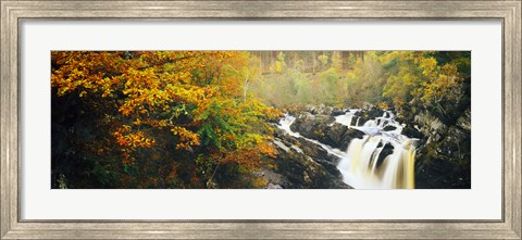 Framed Waterfall in autumn, Rogie Falls, Black Water, Garve, Ross-Shire, Scotland Print