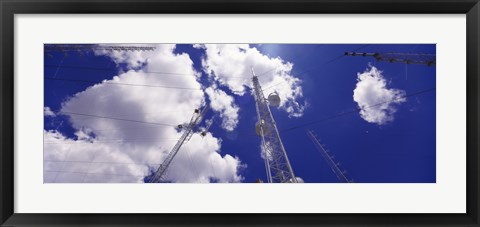 Framed Low angle view of radio antennas, Tucson Mountain Park, Tucson, Arizona, USA Print