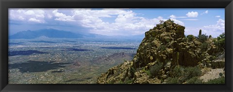 Framed Aerial view of Tucson Mountain Park, Tucson, Arizona Print