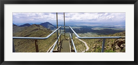 Framed South West view towards the Old Tucson Movie Set, Tucson Mountain Park, Tucson, Arizona Print