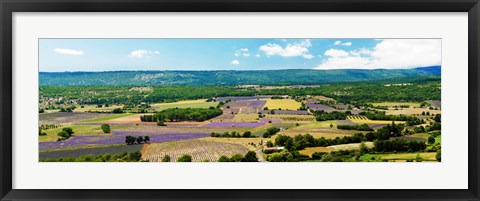 Framed Aerial view of fields, Provence-Alpes-Cote d&#39;Azur, France Print