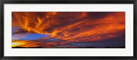 Framed Clouds in the sky at sunset, Taos, Taos County, New Mexico, USA Print