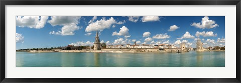 Framed Three towers at the port of La Rochelle, Charente-Maritime, Poitou-Charentes, France Print