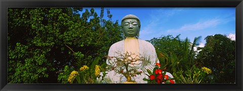 Framed Low angle view of a Buddha statue, Lahaina Jodo Mission, Maui, Hawaii, USA Print