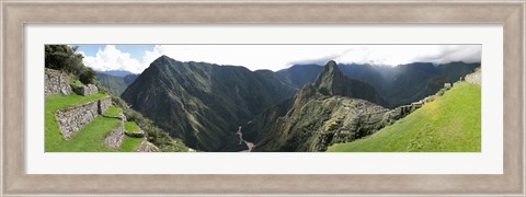 Framed High angle view of a valley, Machu Picchu, Cusco Region, Peru Print