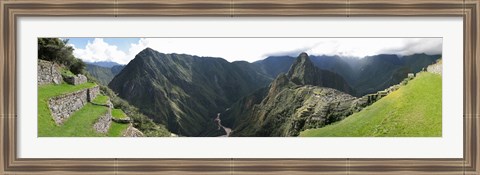 Framed High angle view of a valley, Machu Picchu, Cusco Region, Peru Print