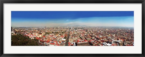 Framed Aerial view of cityscape, Mexico City, Mexico Print