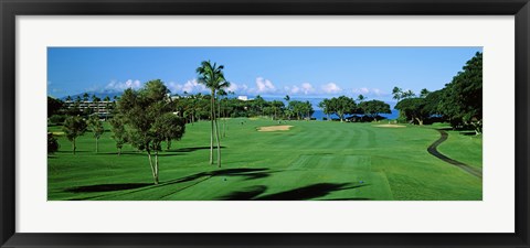 Framed Trees , Kaanapali Golf Course, Maui, Hawaii, USA Print