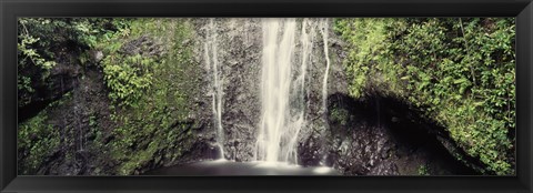 Framed Water falling from a rock, Hawaii, USA Print