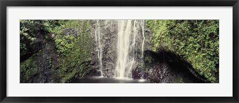 Framed Water falling from a rock, Hawaii, USA Print