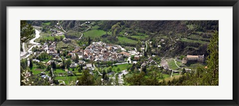 Framed High angle view of a town, Annot, Alpes-de-Haute-Provence, Provence-Alpes-Cote d&#39;Azur, France Print