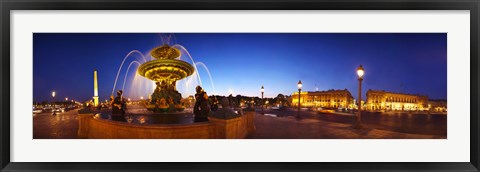 Framed Place de la Concorde at dusk, Paris, Ile-de-France, France Print