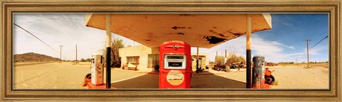 Framed Closed gas station, Route 66, USA Print