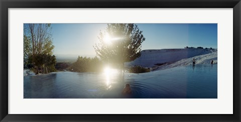 Framed Boy enjoying the hot springs and travertine pool, Pamukkale, Denizli Province, Turkey Print