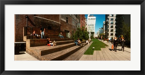 Framed People on the street in a city, High Line, Chelsea, Manhattan, New York City, New York State, USA Print