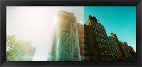 Framed Low angle view of buildings from the High Line in Chelsea, New York City, New York State, USA Print