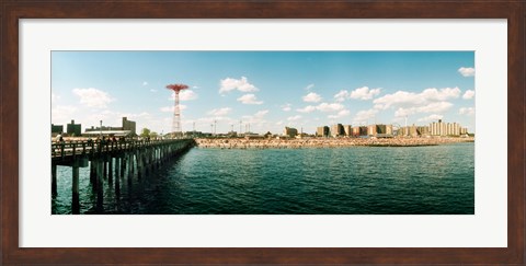 Framed People on the beach, Coney Island, Brooklyn, Manhattan, New York City, New York State, USA Print